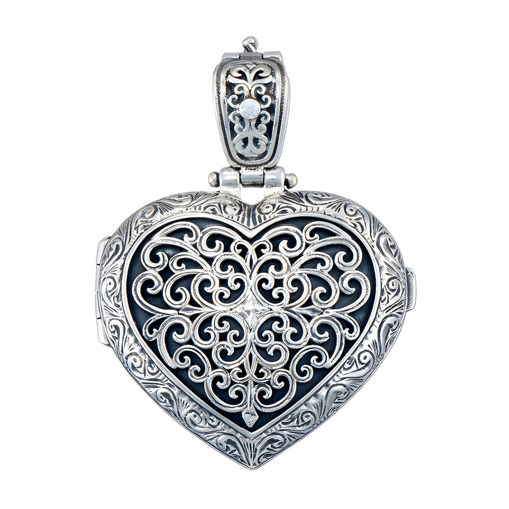 Mediterranean Large Heart Silver Locket