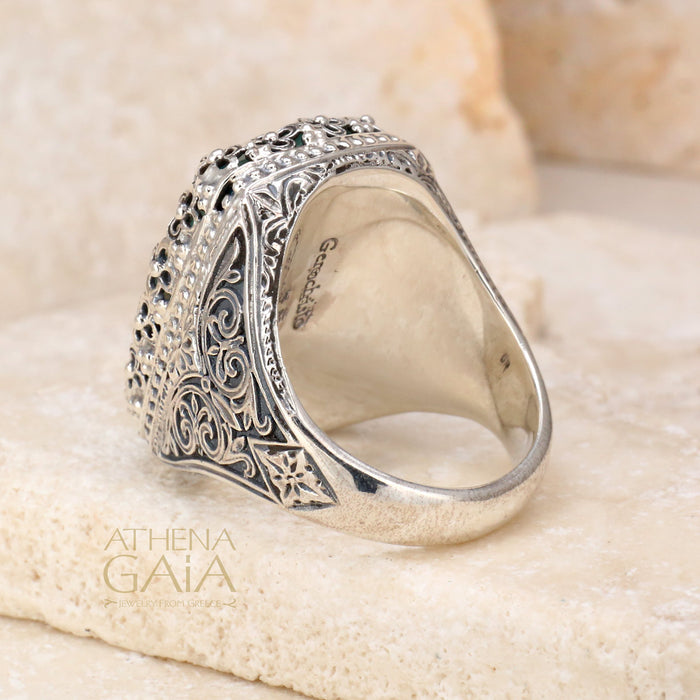 Pop Rocks Silver Orthogonio Crown Ring