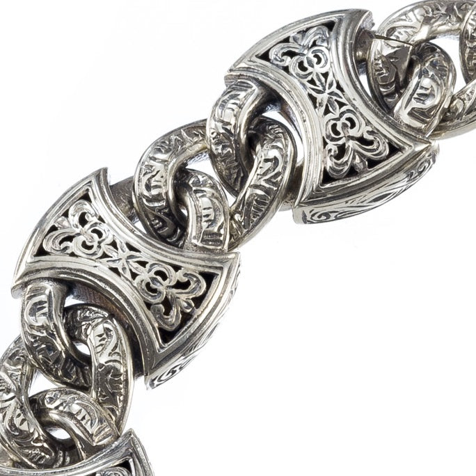 Heavy Axeheads Silver Curb Link Bracelet