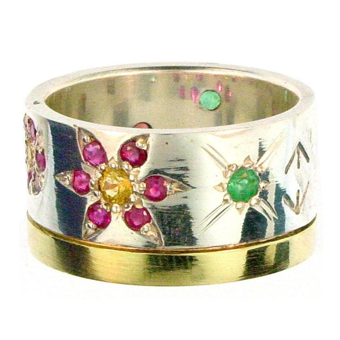 Cosmic Flowers Band Ring