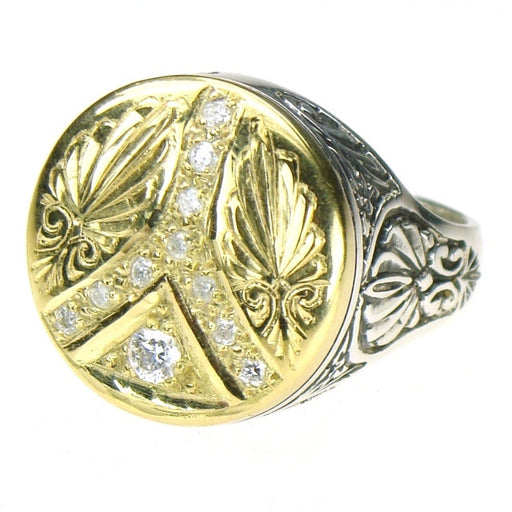 Evangelatos Anthemion Diamond Peace Ring