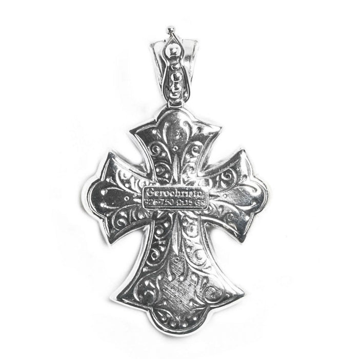 Open Filigree Flared Western Cross with a Ruby