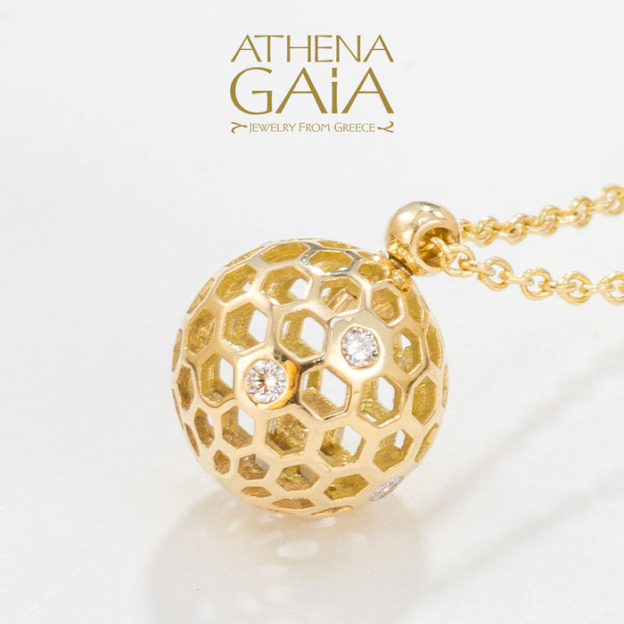 Celestial Octagon Pendant Necklace with Diamonds