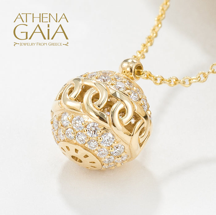 Celestial Linked Pendant Necklace with Diamonds