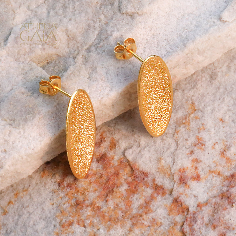 Desert Dune Earrings (Small) - Gold Plated Sterling Silver - Post Earrings
