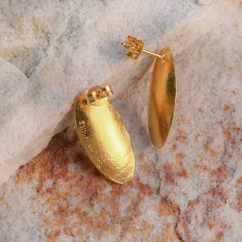Desert Dune Earrings (Small) - Gold Plated Sterling Silver - Post Earrings