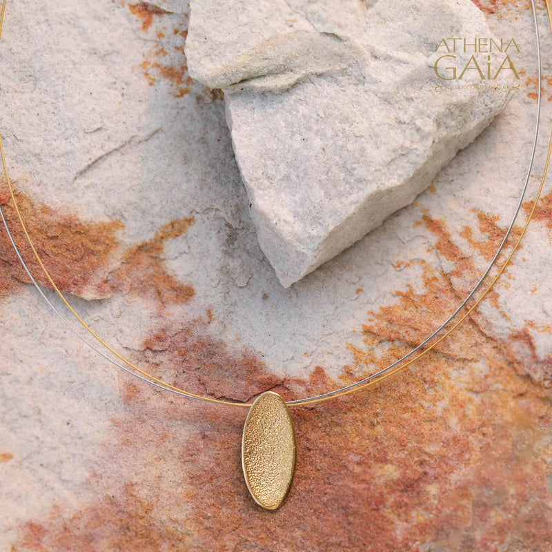 Desert Dune Pendant Necklace (Small) - Gold Plated Sterling Silver Necklace