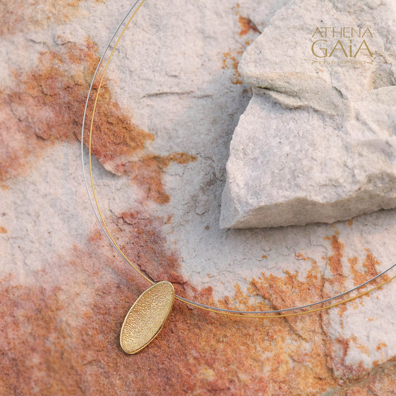 Desert Dune Pendant Necklace (Small) - Gold Plated Sterling Silver Necklace