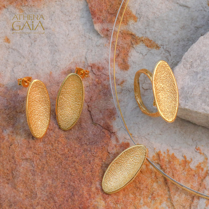 Desert Dune Pendant Necklace (Small) - Gold Plated Sterling Silver Necklace