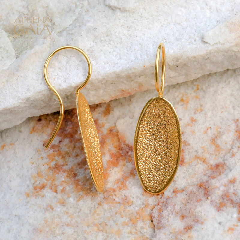 Desert Dune Earrings (Medium) - Gold Plated Sterling Silver - French Wire Earrings