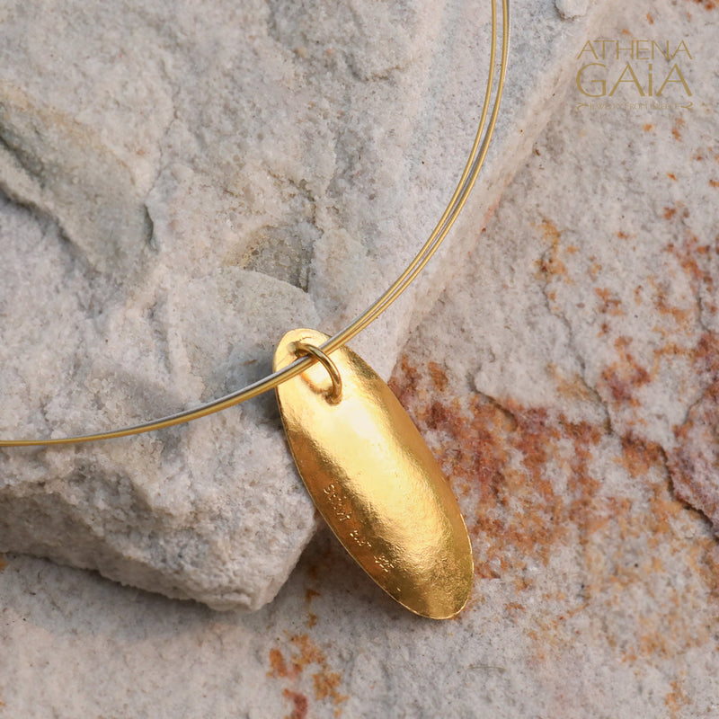Desert Dune Pendant Necklace (Medium) - Gold Plated Sterling Silver Necklace