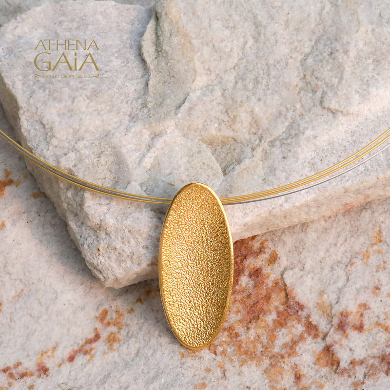 Desert Dune Pendant Necklace (Medium) - Gold Plated Sterling Silver Necklace