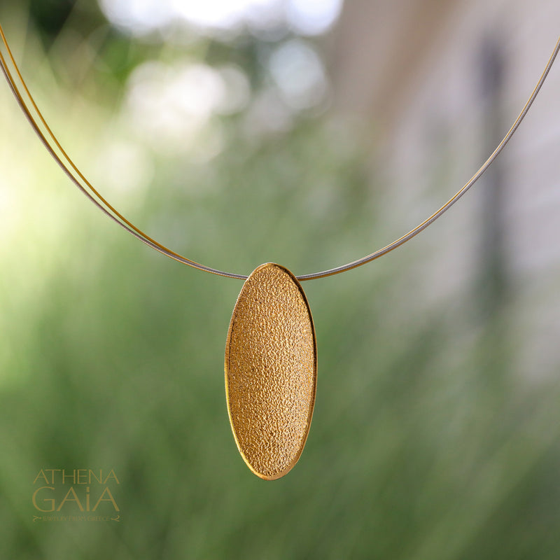 Desert Dune Pendant Necklace (Medium) - Gold Plated Sterling Silver Necklace
