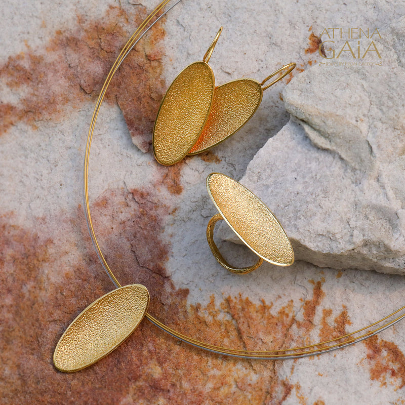 Desert Dune Pendant Necklace (Medium) - Gold Plated Sterling Silver Necklace