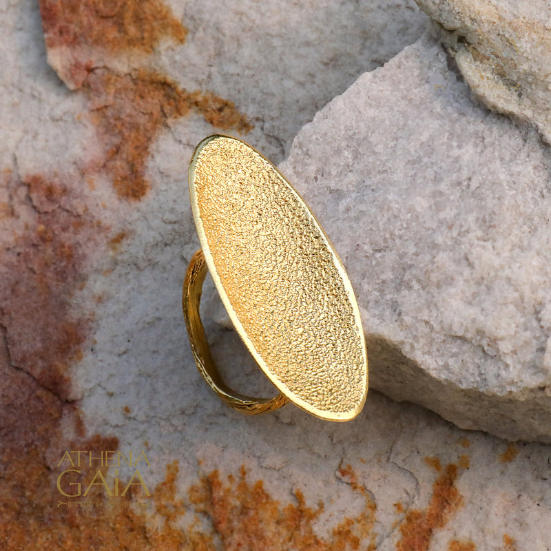 Desert Dune Ring (Medium) - Gold Plated Sterling Silver Ring