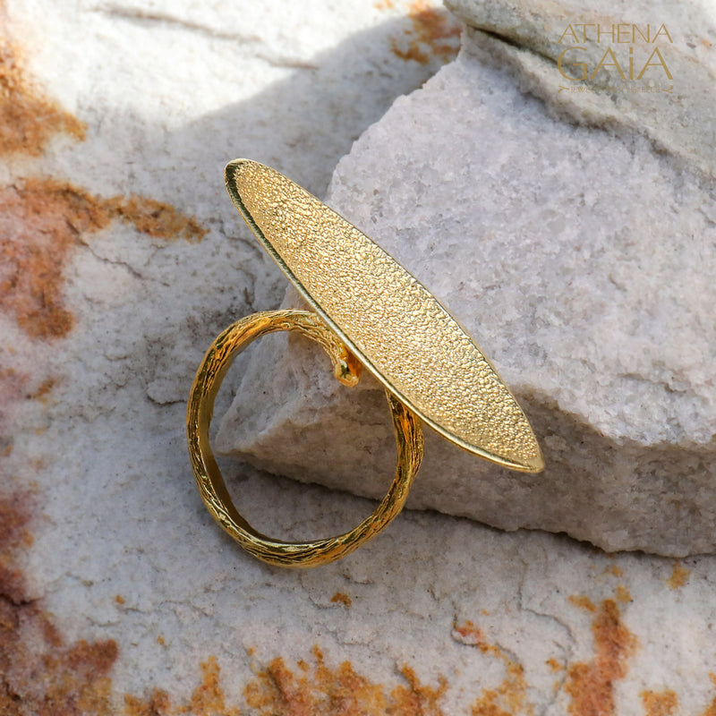 Desert Dune Ring (Medium) - Gold Plated Sterling Silver Ring