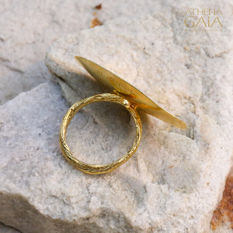Desert Dune Ring (Medium) - Gold Plated Sterling Silver Ring