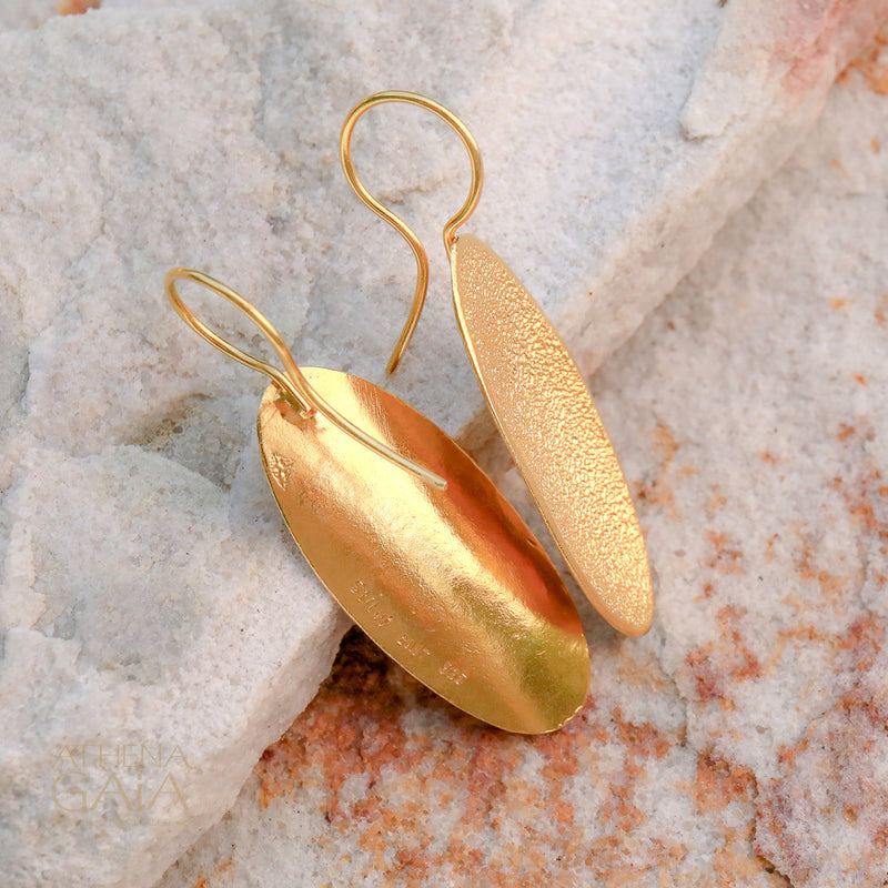 Desert Dune Earrings (Medium) - Gold Plated Sterling Silver - French Wire Earrings
