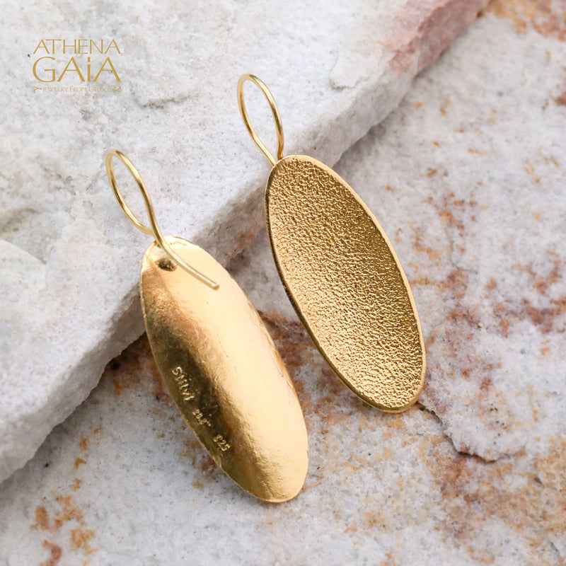 Desert Dune Earrings (Large) - Gold Plated Sterling Silver - French Wire Earrings