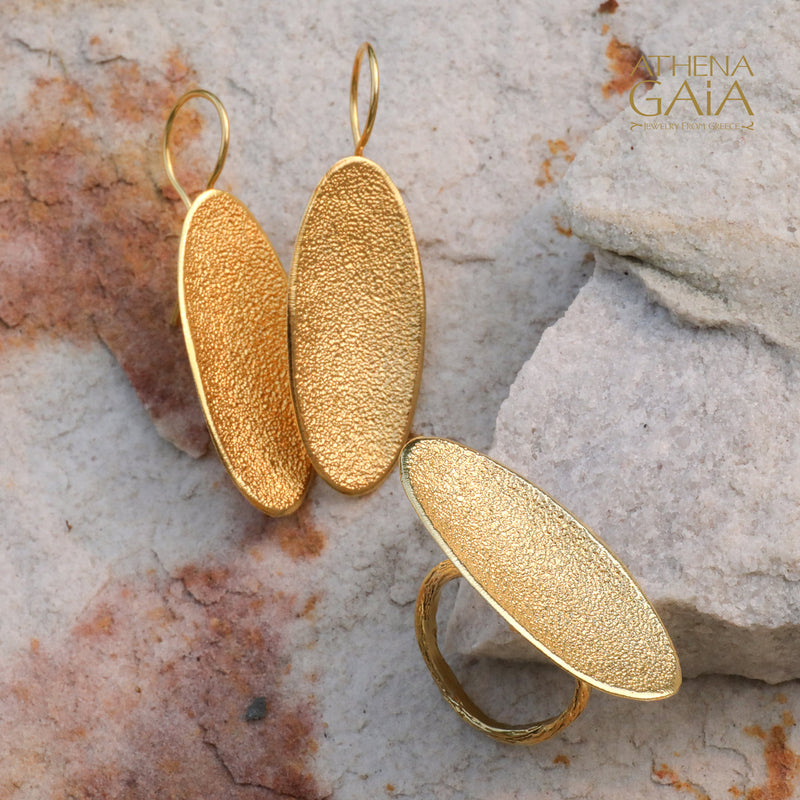 Desert Dune Ring (Medium) - Gold Plated Sterling Silver Ring