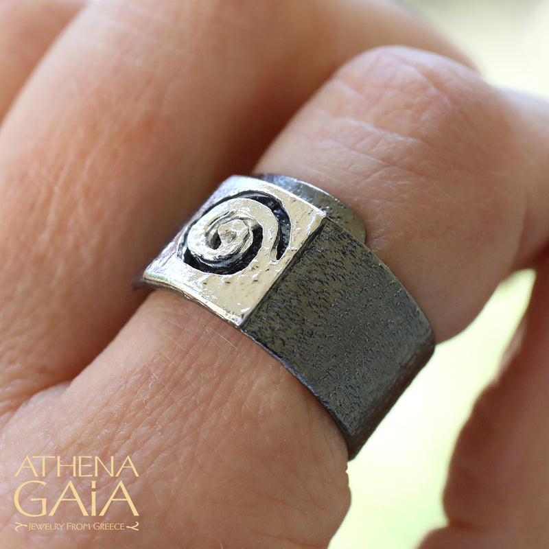 Greek Spiral Ring - Gold Plated Sterling Silver Ring