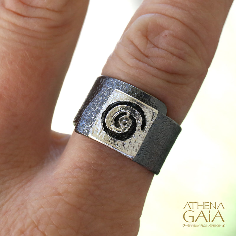 Greek Spiral Ring - Gold Plated Sterling Silver Ring