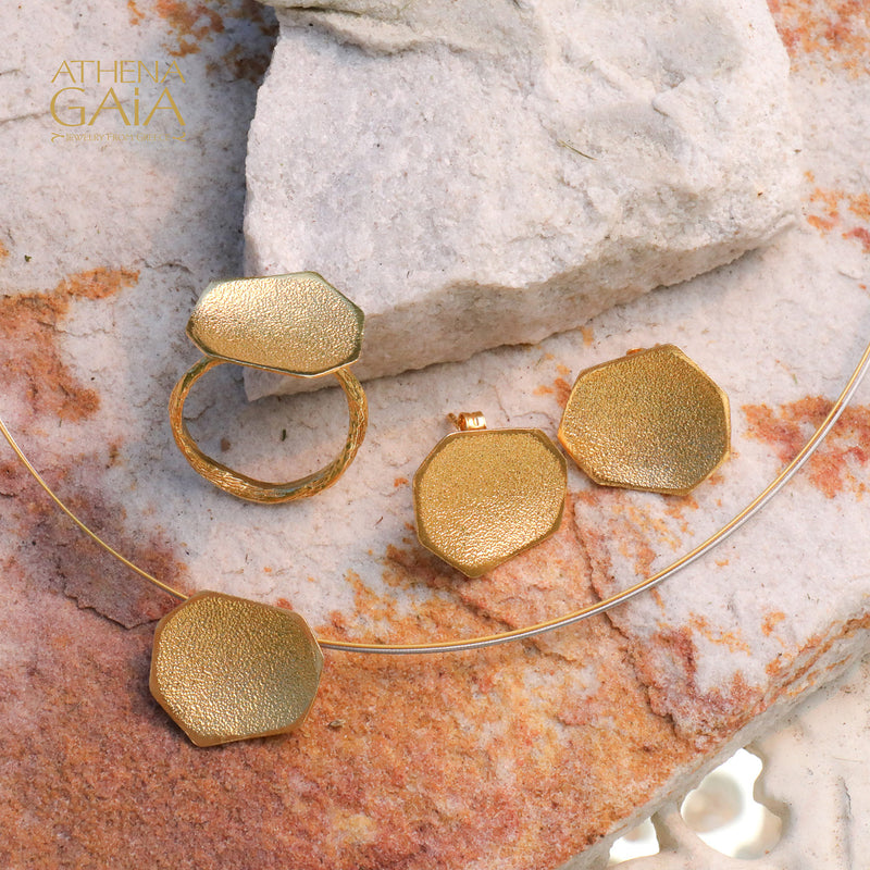 Desert Grain Earrings (Small) - Gold Plated Sterling Silver - Post Earrings
