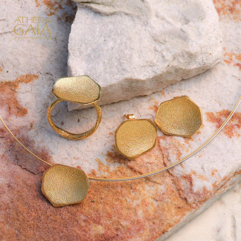 Desert Grain Ring (Small) - Gold Plated Sterling Silver Ring