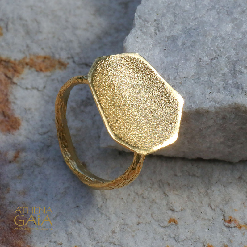 Desert Grain Ring (Small) - Gold Plated Sterling Silver Ring