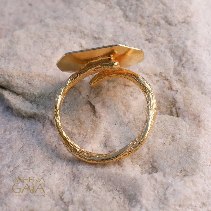 Desert Grain Ring (Small) - Gold Plated Sterling Silver Ring