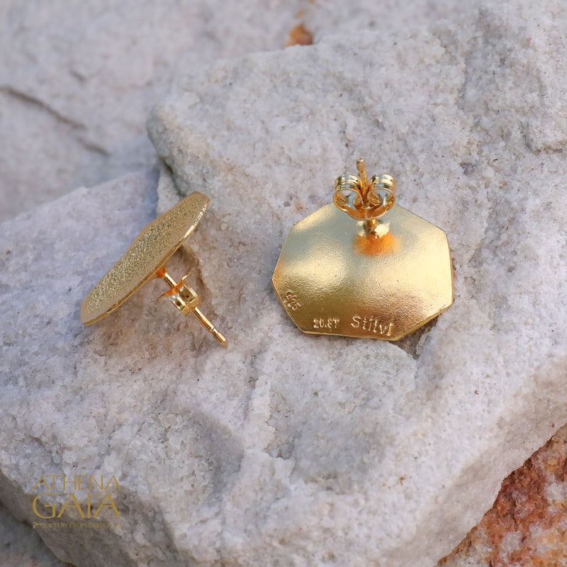Desert Grain Earrings (Small) - Gold Plated Sterling Silver - Post Earrings