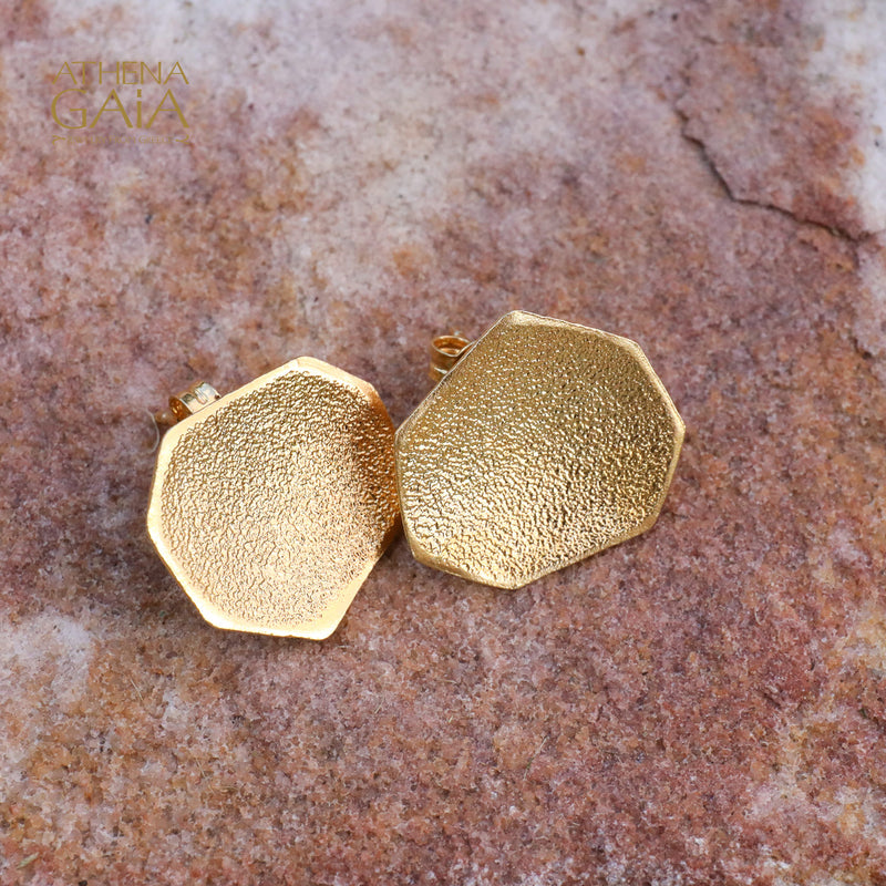 Desert Grain Earrings (Small) - Gold Plated Sterling Silver - Post Earrings