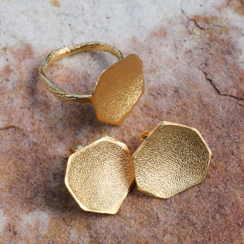 Desert Grain Earrings (Small) - Gold Plated Sterling Silver - Post Earrings