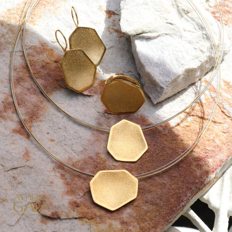 Desert Grain Earrings (Medium) - Gold Plated Sterling Silver - French Wire Earrings