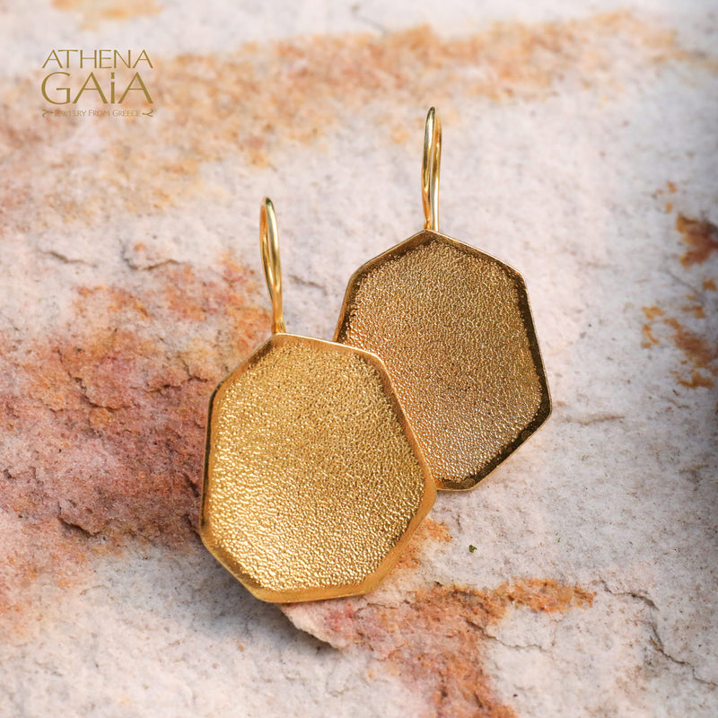 Desert Grain Earrings (Medium) - Gold Plated Sterling Silver - French Wire Earrings