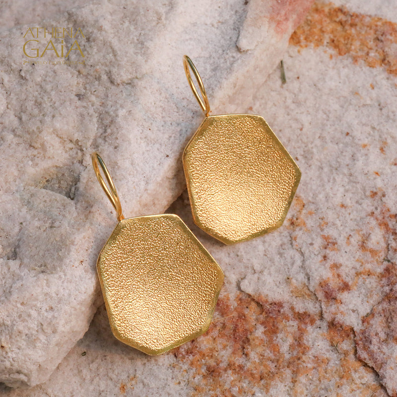 Desert Grain Earrings (Medium) - Gold Plated Sterling Silver - French Wire Earrings