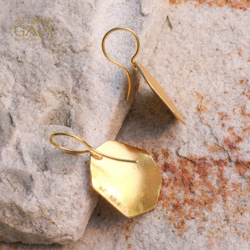 Desert Grain Earrings (Medium) - Gold Plated Sterling Silver - French Wire Earrings