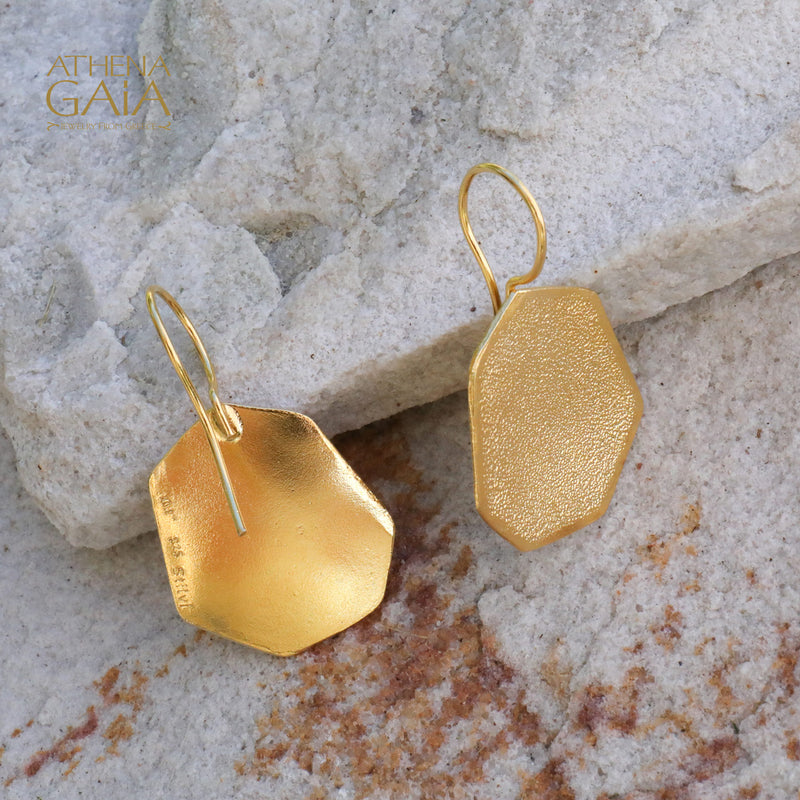 Desert Grain Earrings (Medium) - Gold Plated Sterling Silver - French Wire Earrings
