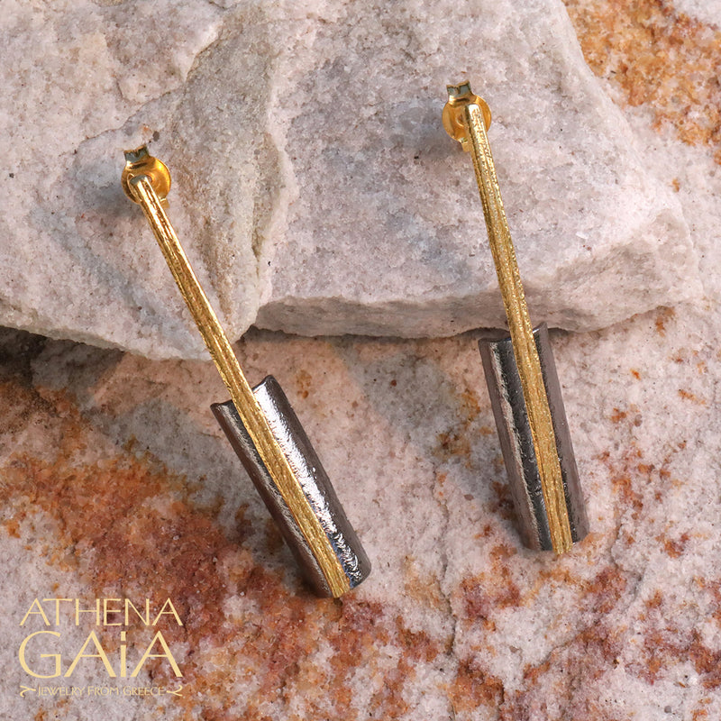 Well Cup Earrings - Gold Plated Sterling Silver Earrings