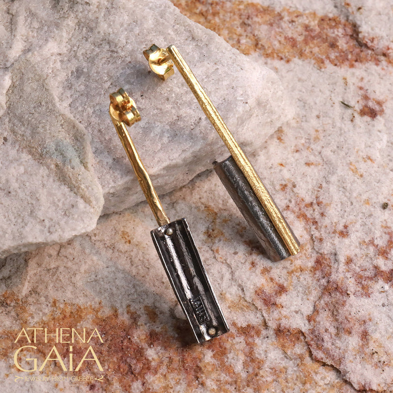 Well Cup Earrings - Gold Plated Sterling Silver Earrings