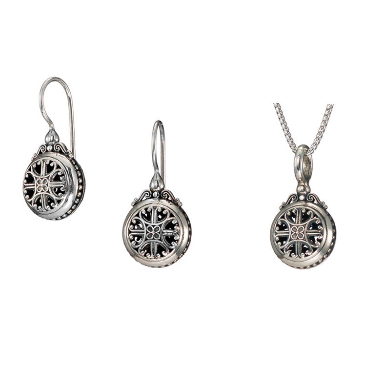 Roxana Round Earrings - Sterling Silver - French Wire Earrings