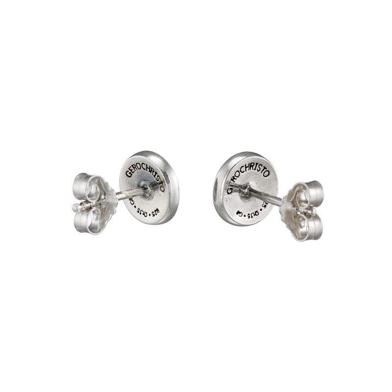Alexander Rosette Stud Earrings- Sterling Silver - Unisex Earrings