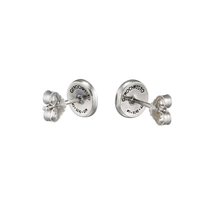 Alexander Round Stud Earrings - Sterling Silver - Unisex Earrings