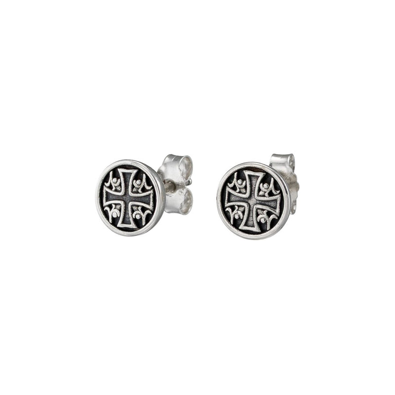 Alexander Cross Stud Earrings - Sterling Silver - Unisex Earrings