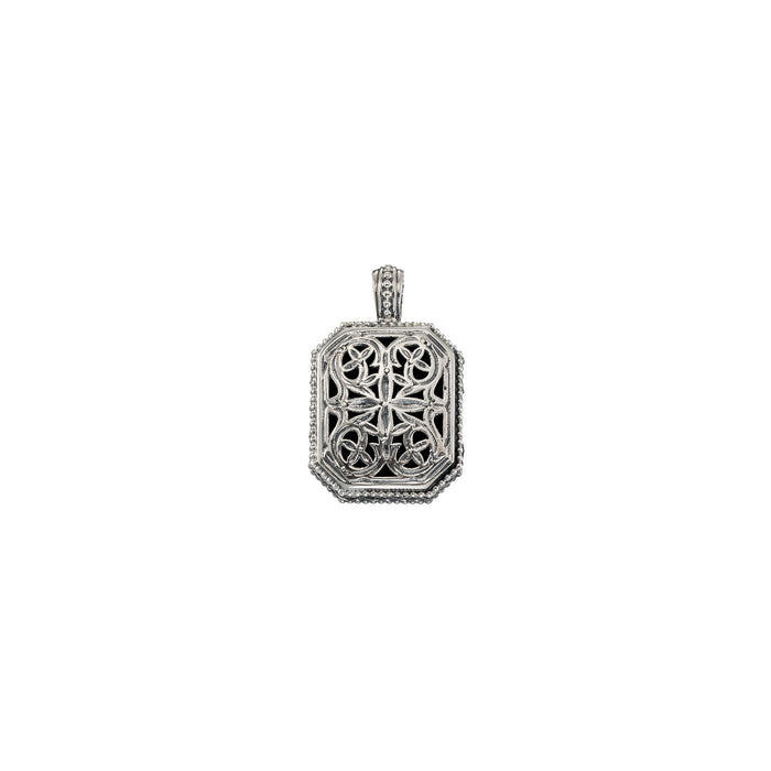 Garden Shadows Polygon Pendant - Sterling Silver Pendant