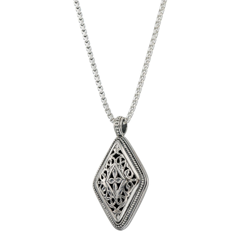 Garden Shadows Kite Pendant - Sterling Silver Pendant