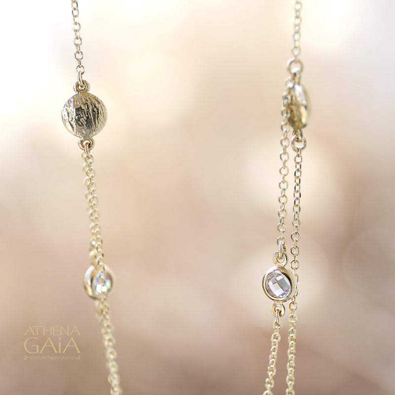 Double Strand Pebbles and Stones Necklace (In-Stock)