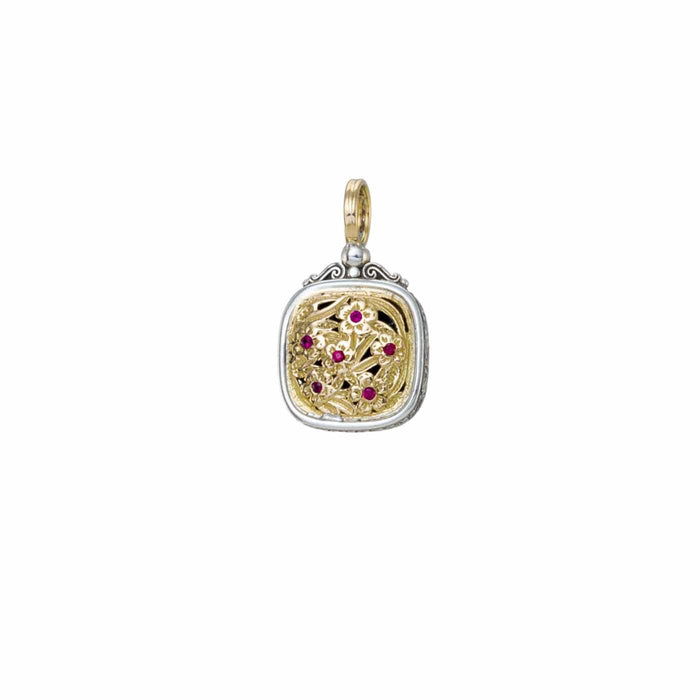 Harmony Square with Rubies Pendant