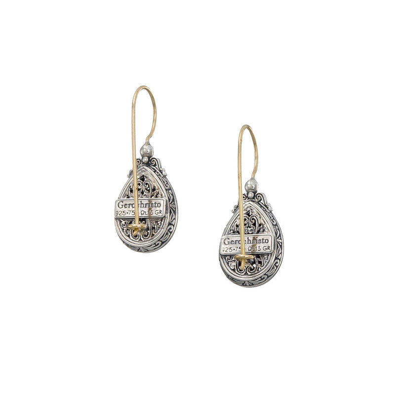 Mediterranean Teardrop Earrings - 18k Gold & Sterling Silver Earrings - French Wire Earrings