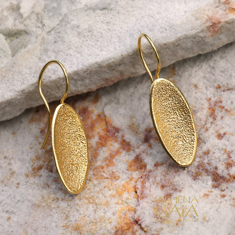 Desert Dune Earrings (Medium) - Gold Plated Sterling Silver - French Wire Earrings